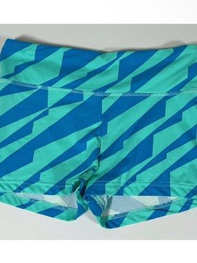 Marika Tek Blue Geometric Print Shorts Bottoms Size M 🩵✨ #shorts #casual #gym